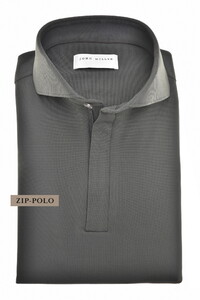 John Miller Slim Hyperstretch Long Sleeve Zip Collar Polo Donker Groen
