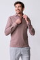 John Miller Slim Hyperstretch Long Sleeve Zip Collar Polo Donker Roze