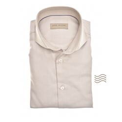 John Miller Slim Luxury Two-Ply Duo Color Overhemd Licht Bruin