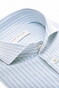 John Miller Slim Organic Cotton Striped Cutaway Collar Oxford Overhemd Midden Blauw
