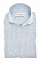 John Miller Slim Organic Cotton Striped Cutaway Collar Oxford Overhemd Midden Blauw