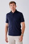 John Miller Slim Plain Hyperstretch Short Sleeve Zip Collar Polo Donker Blauw