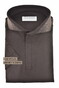 John Miller Slim Plain Hyperstretch Short Sleeve Zip Collar Poloshirt Dark Brown Melange