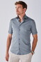 John Miller Slim Short Sleeve Cotton Jersey Shirt Dark Blue Extra Melange