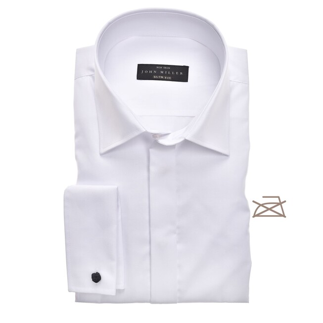 John Miller Slim Smoking Non Iron Overhemd Wit
