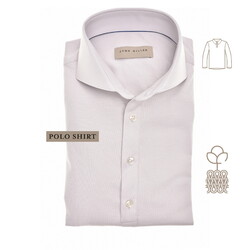 John Miller Slim Solid Color Cotton Tricot Poloshirt Light Grey