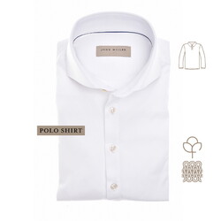 John Miller Slim Solid Color Cotton Tricot Poloshirt White