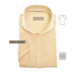 John Miller Slim Solid Color Short Sleeve Tricot Poloshirt Pastel Yellow