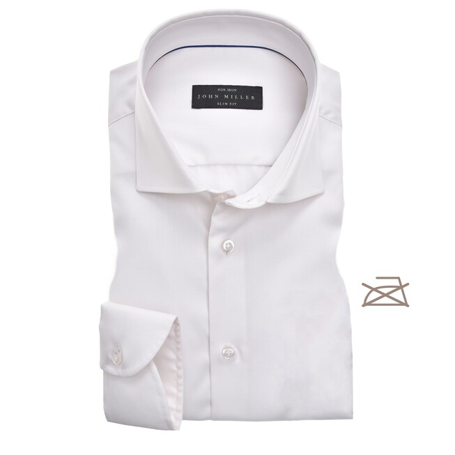 John Miller Slim Uni Non Iron Overhemd Ecru