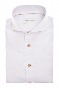 John Miller Solid Color Linnen Cutaway Collar Overhemd Wit
