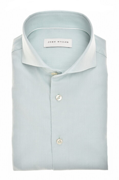 John Miller Solid Color Oxford Cutaway Collar Overhemd Licht Groen