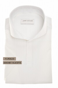 John Miller Solid Color Short Sleeve Cutaway Stretch Polo Antiekwit