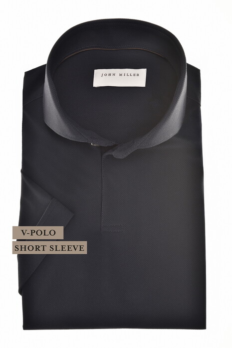 John Miller Solid Color Short Sleeve Cutaway Stretch Polo Navy