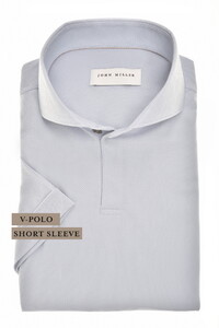 John Miller Solid Color Short Sleeve Cutaway Stretch Poloshirt Light Blue
