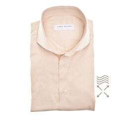 John Miller Solid Color Slim Cutaway Stretch Overhemd Sandy