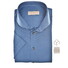 John Miller Solid Color Slim Short Sleeve Cutaway Jersey Overhemd Blauw