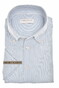 John Miller Striped Slim Short Sleeve Hyperstretch Overhemd Licht Blauw