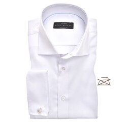 John Miller Tailored French Cuff Longer Sleeve Overhemd Wit