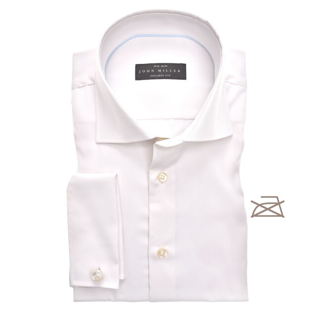 John Miller Tailored French Cuff Non Iron Overhemd Ecru