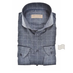John Miller Tailored Herringbone Check Overhemd Navy