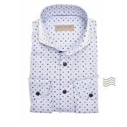John Miller Tailored Medallion Grid Overhemd Licht Blauw