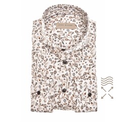 John Miller Tailored Petal Pattern Overhemd Gebroken Wit