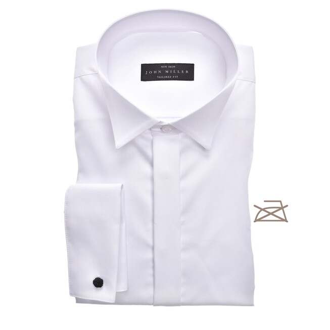 John Miller Tailored Smoking Non Iron Overhemd Wit