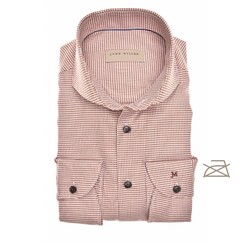 John Miller Tailored Twill Houndstooth Overhemd Donker Oranje