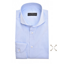 John Miller Tailored Uni Stretch Overhemd Licht Blauw