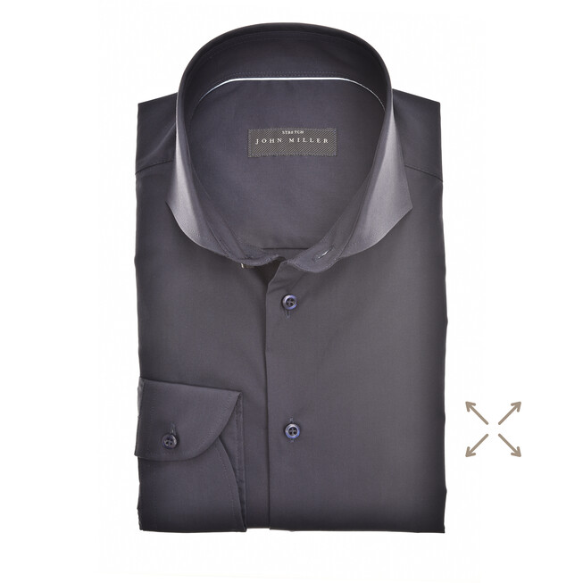 John Miller Tailored Uni Stretch Overhemd Navy