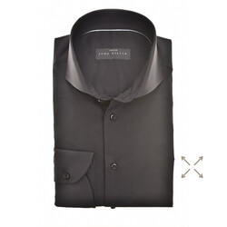 John Miller Tailored Uni Stretch Overhemd Zwart