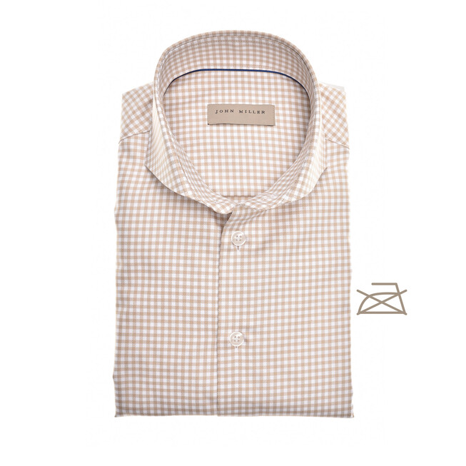 John Miller The Miller Gingham Shirt Overhemd Licht Bruin