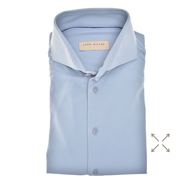 John Miller The Miller Hyperstretch Shirt Overhemd Blauw-Grijs