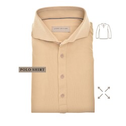 John Miller The Miller Long Sleeve Hyperstretch Poloshirt Light Brown
