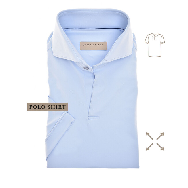 John Miller The Miller Short Sleeve Hyperstretch Poloshirt Licht Blauw