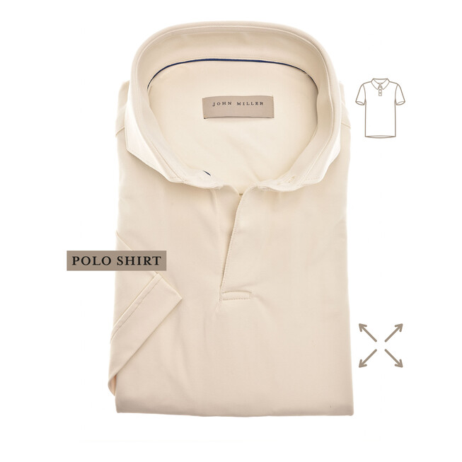 John Miller The Miller Short Sleeve Hyperstretch Poloshirt Licht Zand