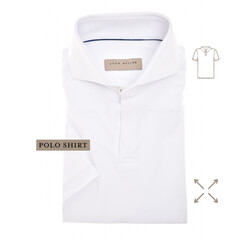 John Miller The Miller Short Sleeve Hyperstretch Poloshirt Wit