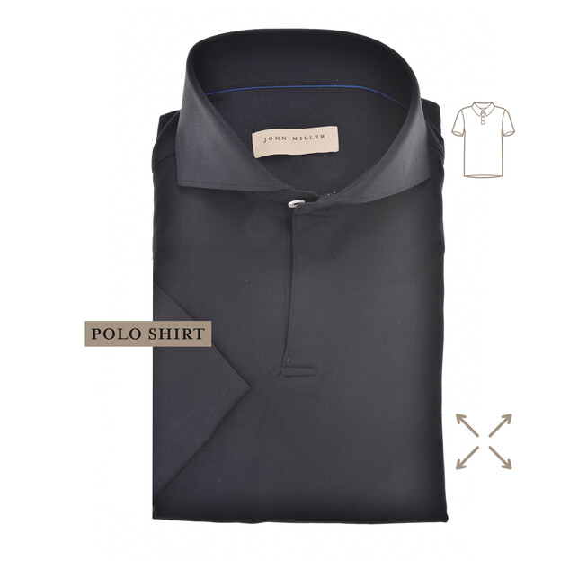 John Miller The Miller Short Sleeve Hyperstretch Poloshirt Zwart