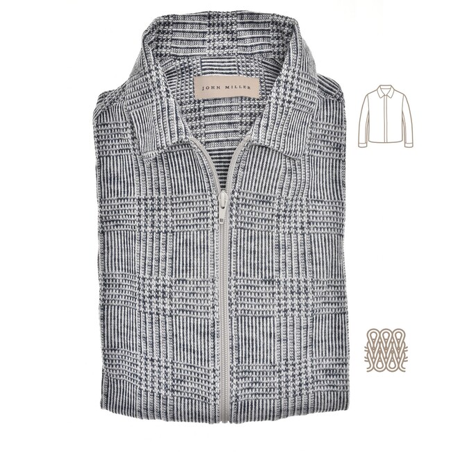 John Miller Ton-Sur-Ton Fashionable Overshirt Donker Blauw