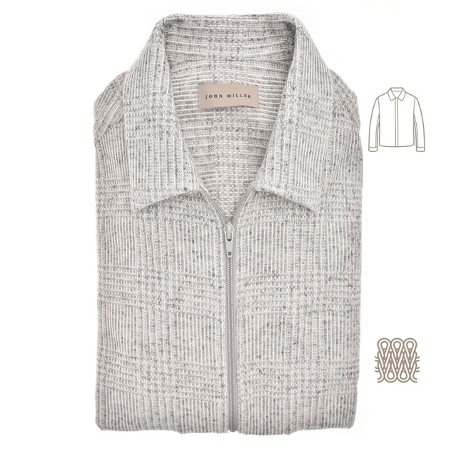 John Miller Ton-Sur-Ton Fashionable Overshirt Licht Grijs