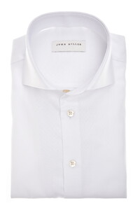 John Miller Uni Color Cotton Non-Iron Wide-Spread Collar Shirt White