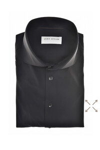 John Miller Uni Color Dynamic Stretch Overhemd Zwart