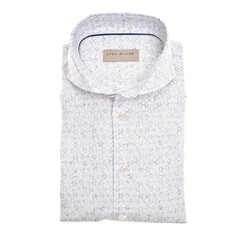 John Miller Vintage Duo-Tone Linen Blend Overhemd Licht Blauw
