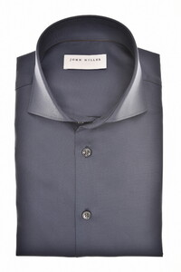 John Miller Wide Spread Collar Plain Non-Iron Pure Cotton Shirt Dark Evening Blue