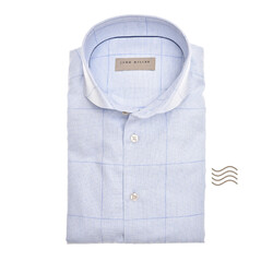 John Miller Windowpane Shirt Light Blue