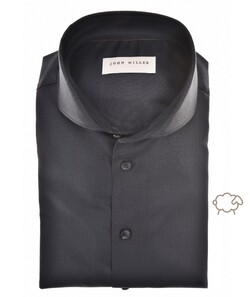 John Miller Wool Mix Performance Shirt Overhemd Donker Blauw