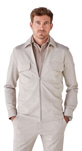 John Miller Zip Overshirt Double Chest Pocket Light Brown