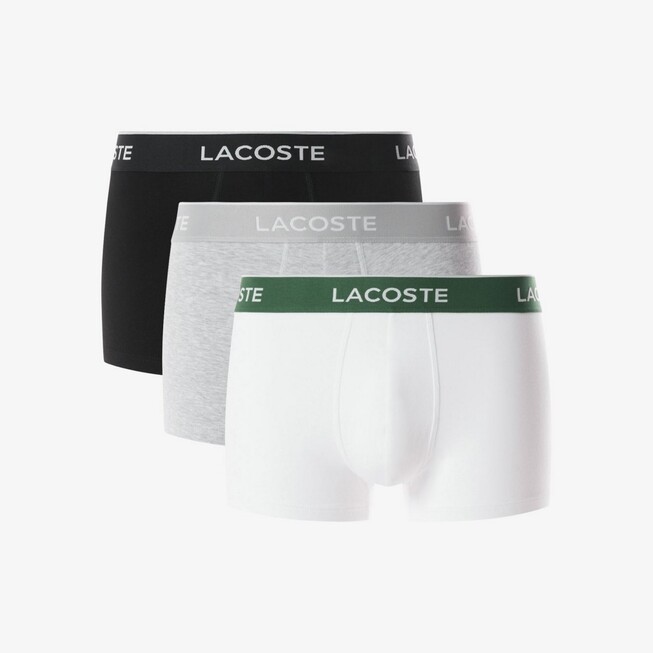 Lacoste 3-Pack Cotton Stretch Trunk Ondermode Black-White-Silver