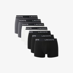 Lacoste 7Pack Uni Color Trunks Ondermode Zwart-Wit-Grijs