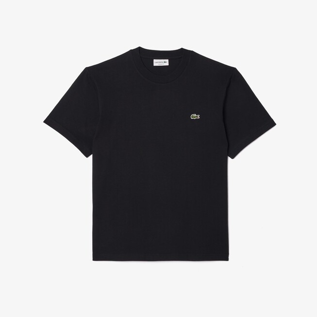 Lacoste Crew Neck Classic Fit Cotton Jersey Croc Emblem T-Shirt Zwart